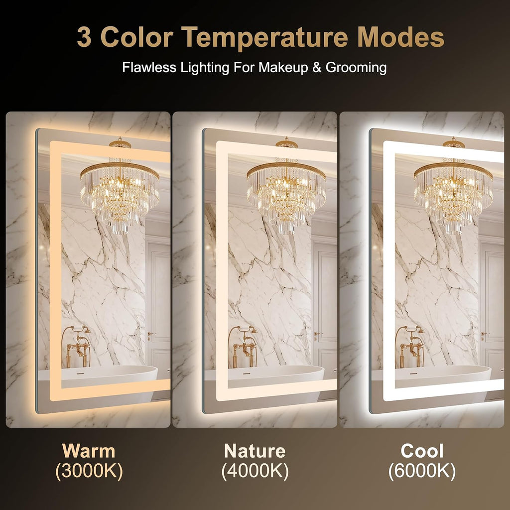 LED Bathroom Vanity Mirror with Lights, 30"x50", Motion Sensor Auto On/Off