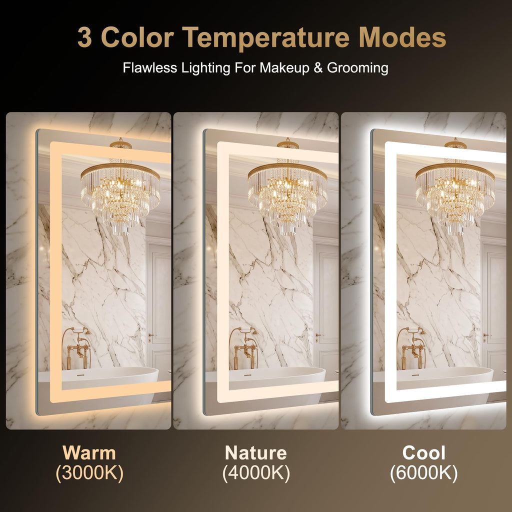 LED Bathroom Vanity Mirror with Lights, 30"x50", Motion Sensor Auto On/Off