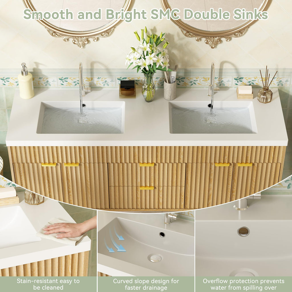 36" Bathroom Vanity with Sink Modern Oak