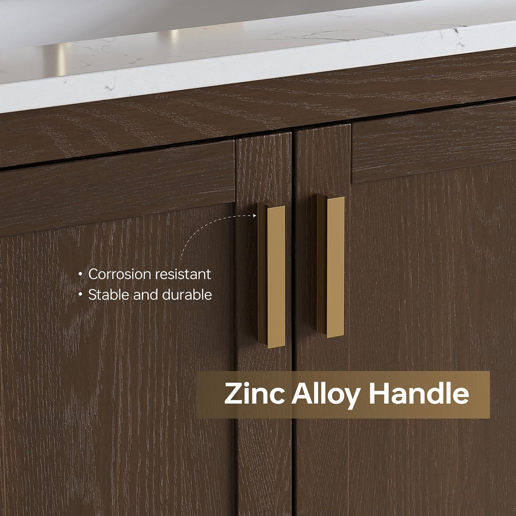 42 Inch Bathroom Vanity with Sink, Fully-Assembled, Walnut