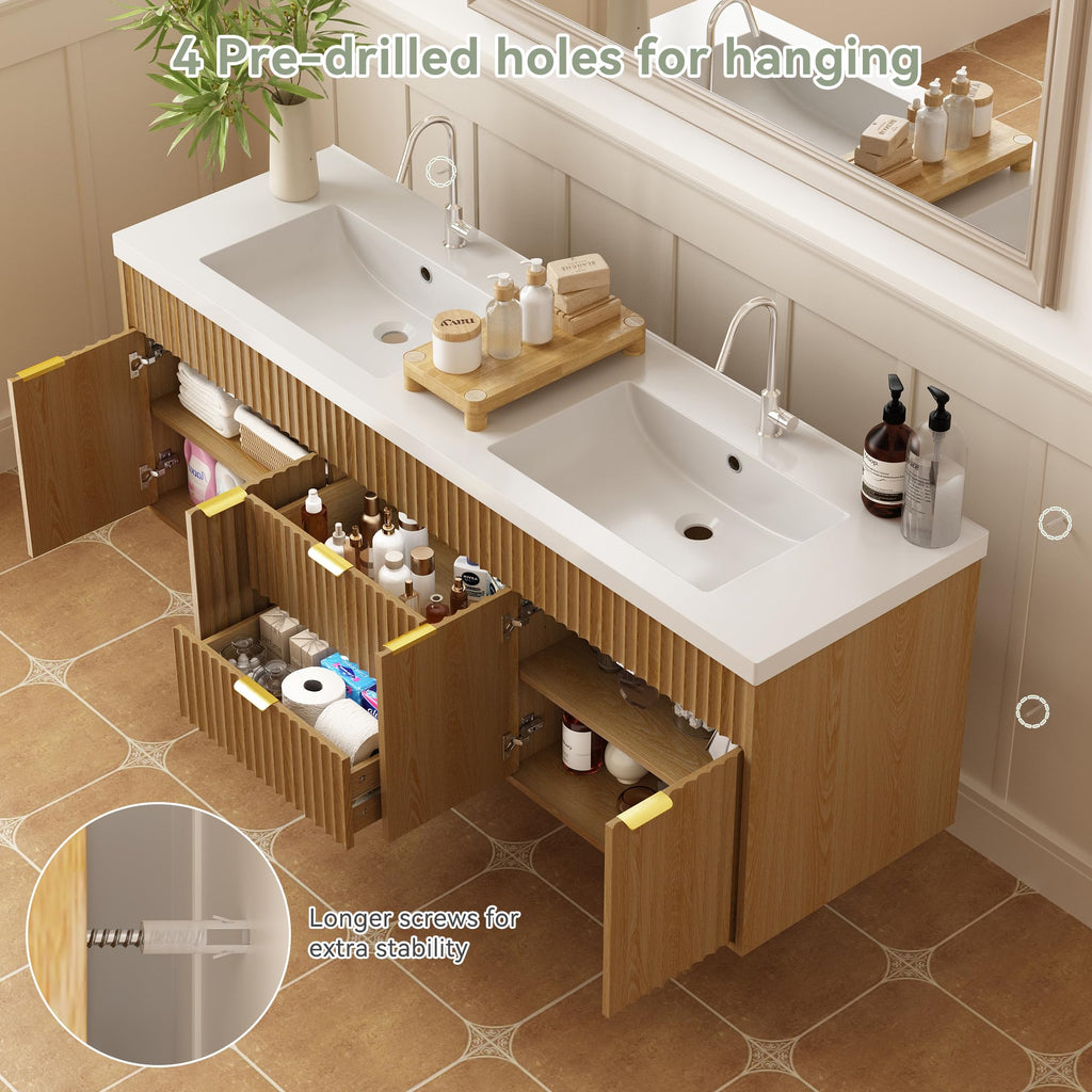36" Bathroom Vanity with Sink Modern Oak