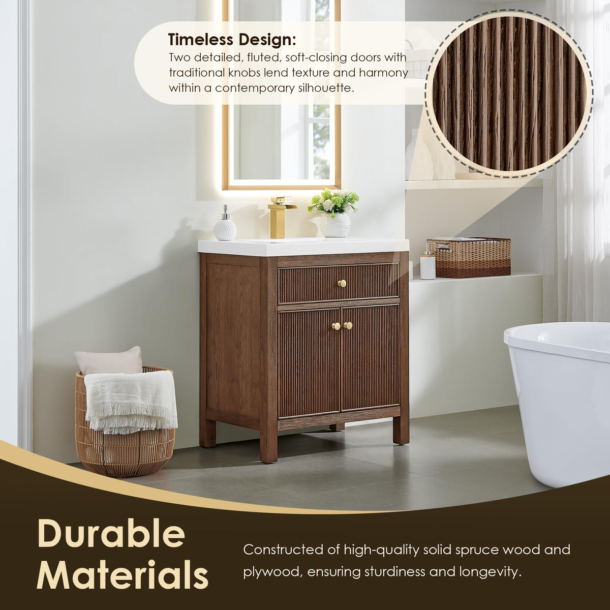 48 Inch Bathroom Vanity with Sink Modern Single Vanities with Countertop