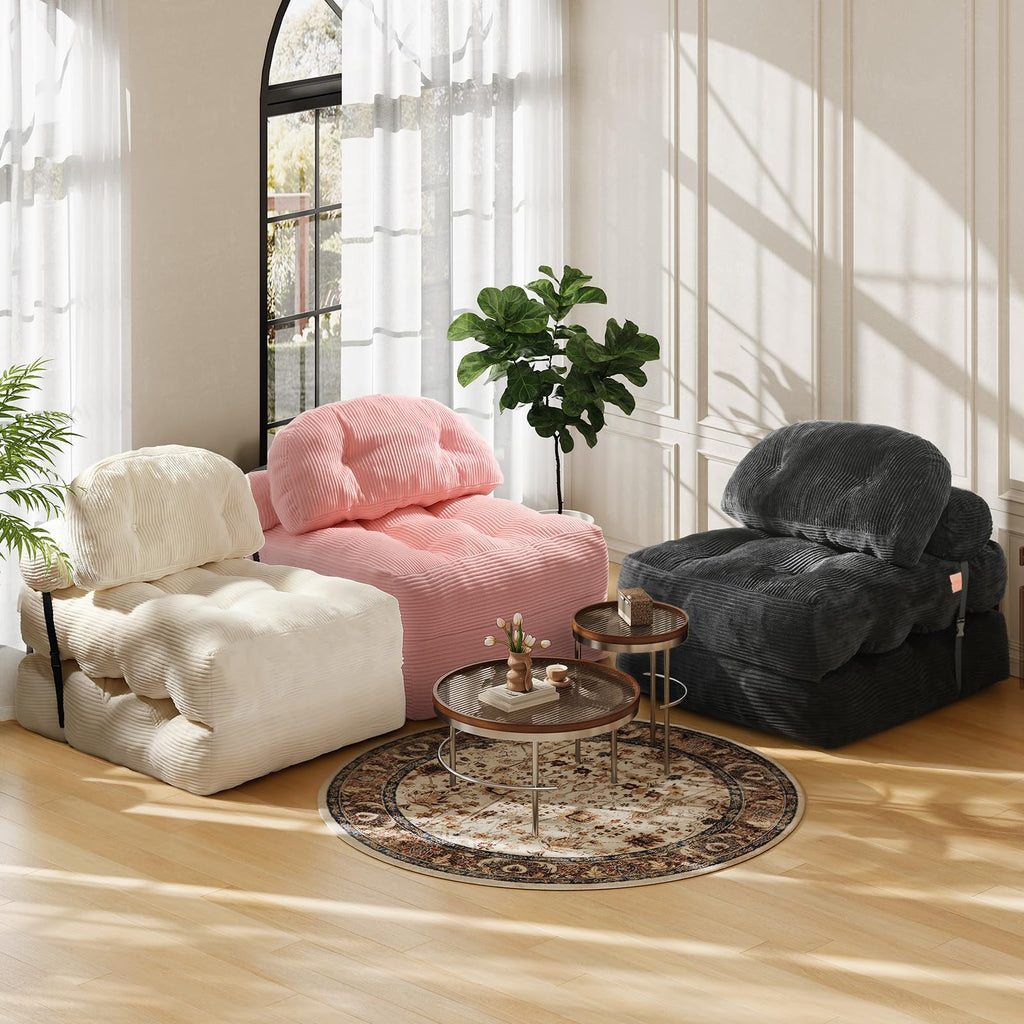Folding Sofa Bed, Convertible Sleeper Chair with Back Support and Pillow