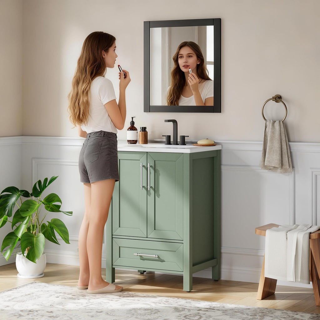 Garvee 24" Bathroom Vanity with Sink, Freestanding Bathroom Cabinet