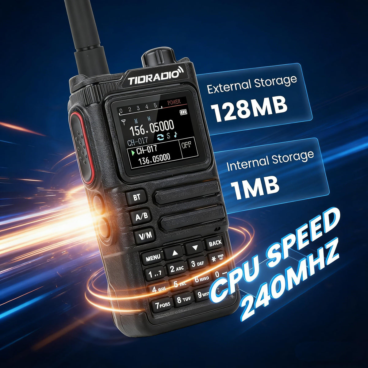 TIDRADIO TD-H9 10W GPS/APRS GMRS Handheld Radio, APP/Web Programming, Bluetoth, Noise Reduction, Repeater Capable, Spectrum Analysis, Compass, Air Band, NOAA, Long Range Walkie Talkies for Off-Roading