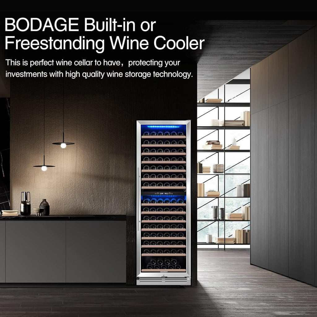 BODEGA 24" Dual Zone Wine fridge,174 Bottles Wine Cooler Refrigerator