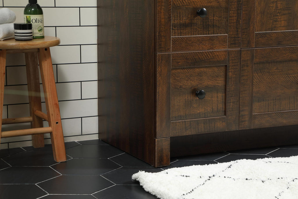 18" Pre-Assembled Bathroom Vanity with Sink, Engineered Wood, Ivory White Engineered Marble Countertop Included, Single Oval Porcelain Sink, 1 Soft-Close Drawers, Expresso