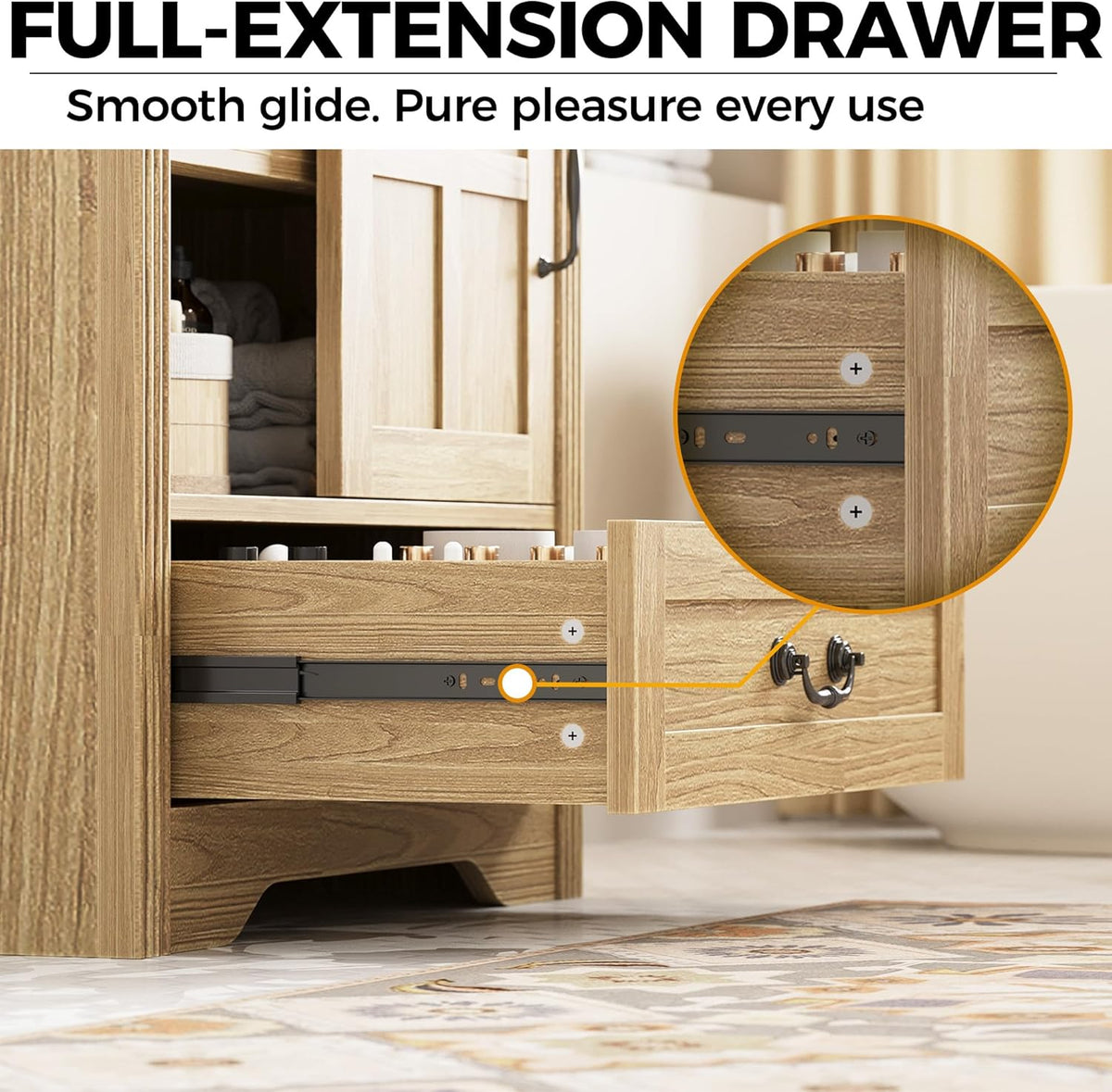 IRONCK Bathroom Vanity with Sink 30", Vanity Cabinet with Water Baffle