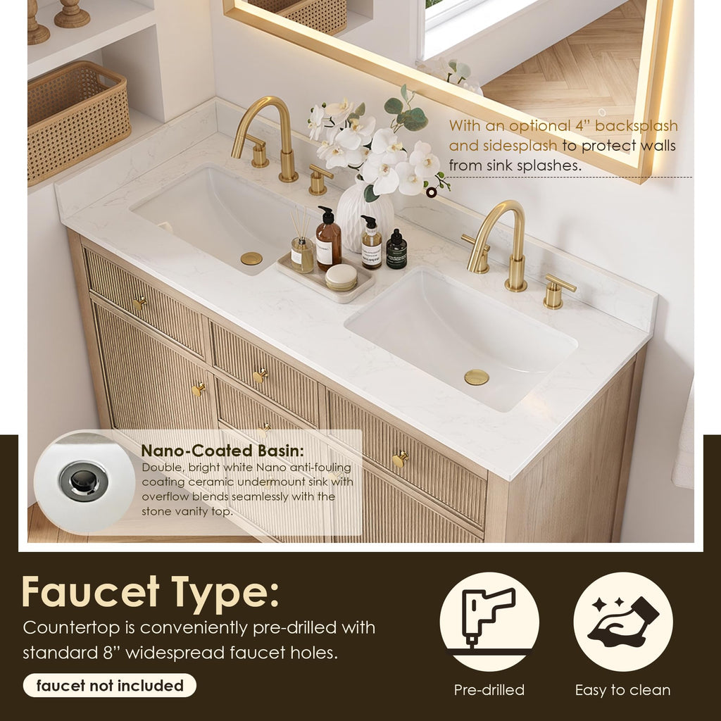 48 Inch Bathroom Vanity with Sink Modern Single Vanities with Countertop