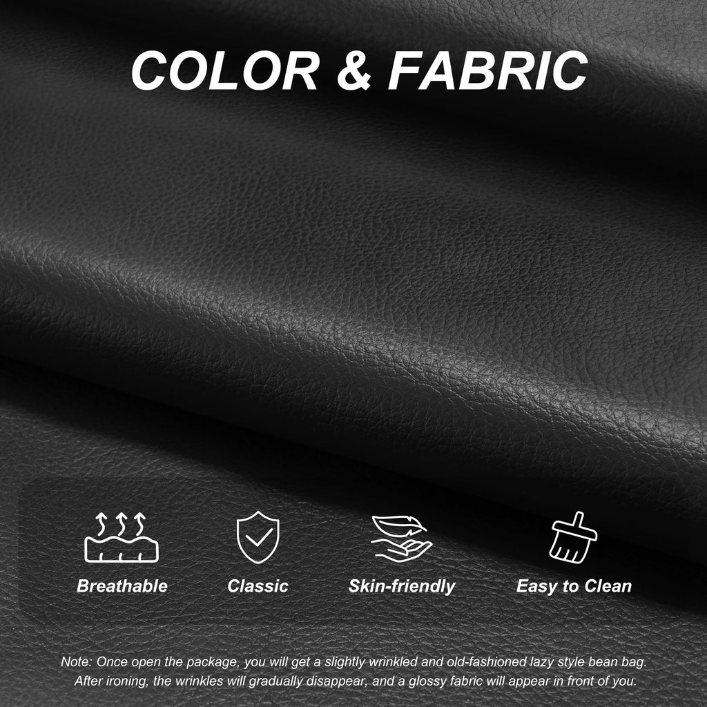 Hobestluk Bean Bag Chair Adult Leather Togo Chair Memory Foam Living Room