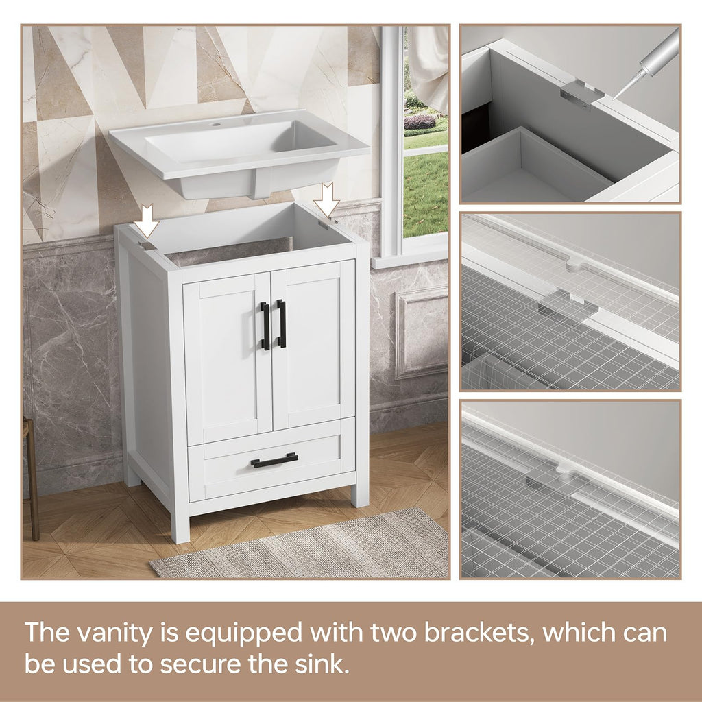 36 Inch Modern Bathroom Vanity with Sink, Black