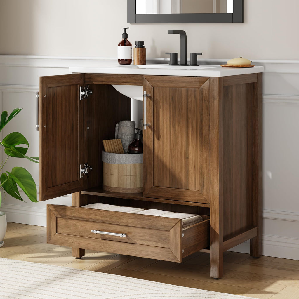 Garvee 24" Bathroom Vanity with Sink, Freestanding Bathroom Cabinet