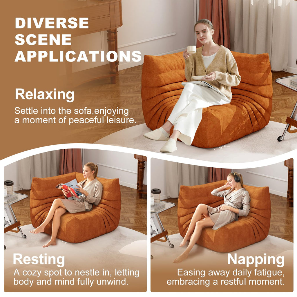 Bean Bag Chair for Adults, Memory Foam Bean Bag Sofa with Waterproof Fabric