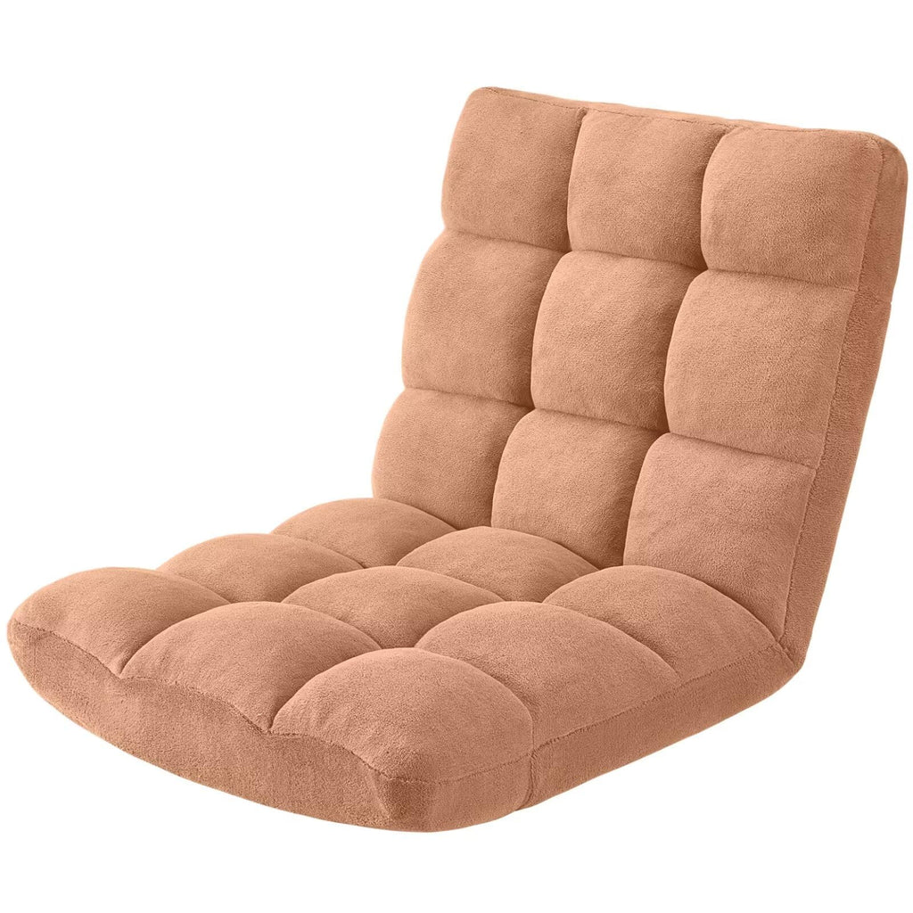 Folding Floor Gaming Chair 14-Poistion Cushioned Adjustable Floor Lazy Sofa Chair w/Breathable Cotton & Skin-Friendly Velvet for Adults & Kids Perfect for Reading Gaming Meditating, Darkblue