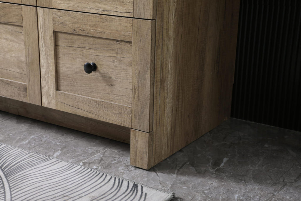 18" Pre-Assembled Bathroom Vanity with Sink, Engineered Wood, Ivory White Engineered Marble Countertop Included, Single Oval Porcelain Sink, 1 Soft-Close Drawers, Expresso