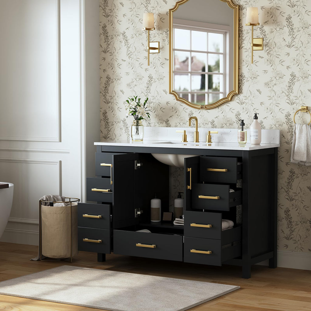 60 Inch Bathroom Vanity Double Sink, Steel Blue