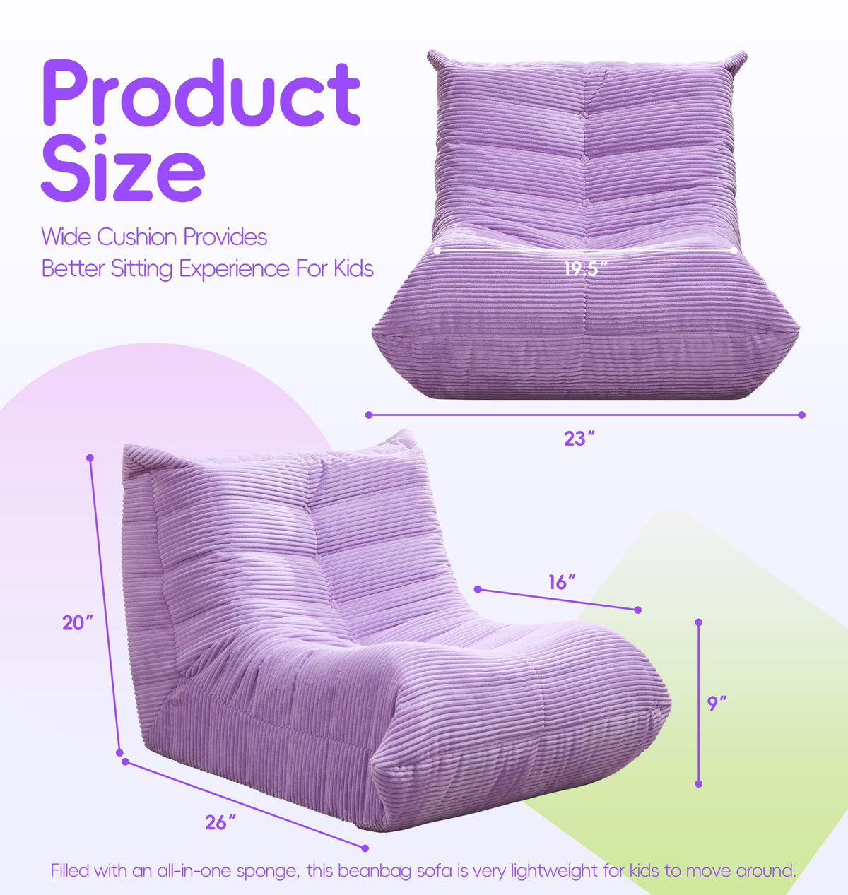 Hobestluk Big Bean Bag Chairs for Adults Fireside BeanBag Couch Togo Sofa