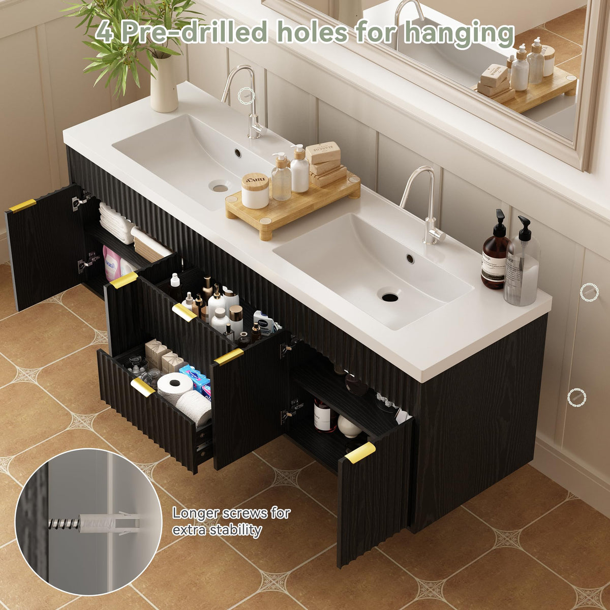 36" Bathroom Vanity with Sink Modern Oak