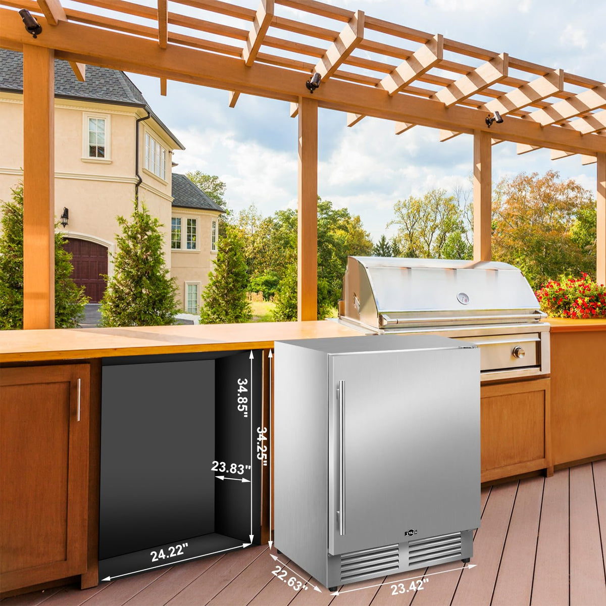 Tylza 24" Dual Zone Wine and Beverage Cooler Quiet Compressor