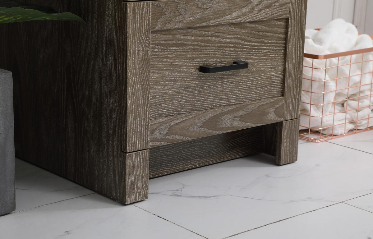 18" Pre-Assembled Bathroom Vanity with Sink, Engineered Wood, Ivory White Engineered Marble Countertop Included, Single Oval Porcelain Sink, 1 Soft-Close Drawers, Expresso