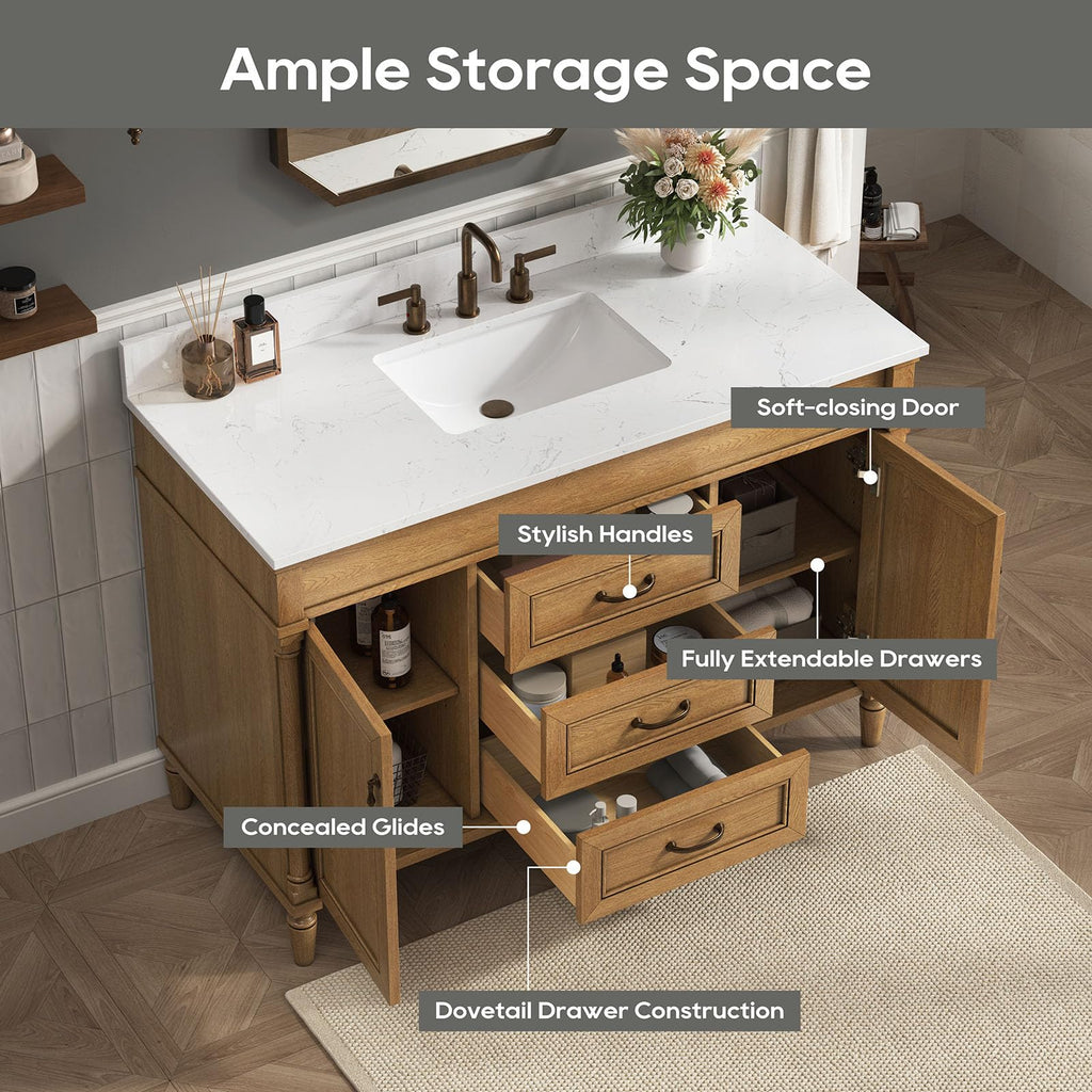 48 inch Bathroom Vanity with Sink, Green