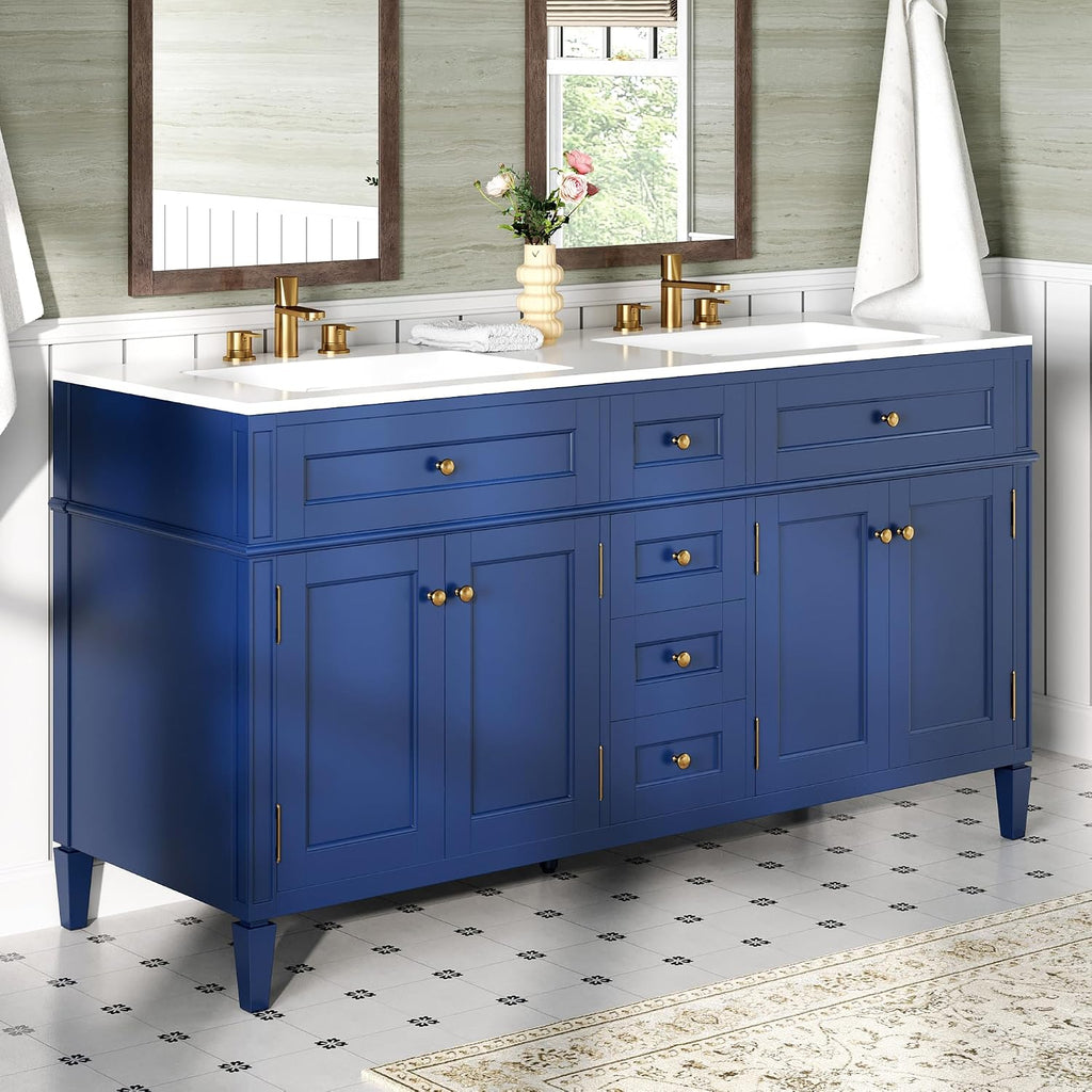 AMERLIFE 60â³ Bathroom Vanity with Sink Combo & 3 Storage Drawers