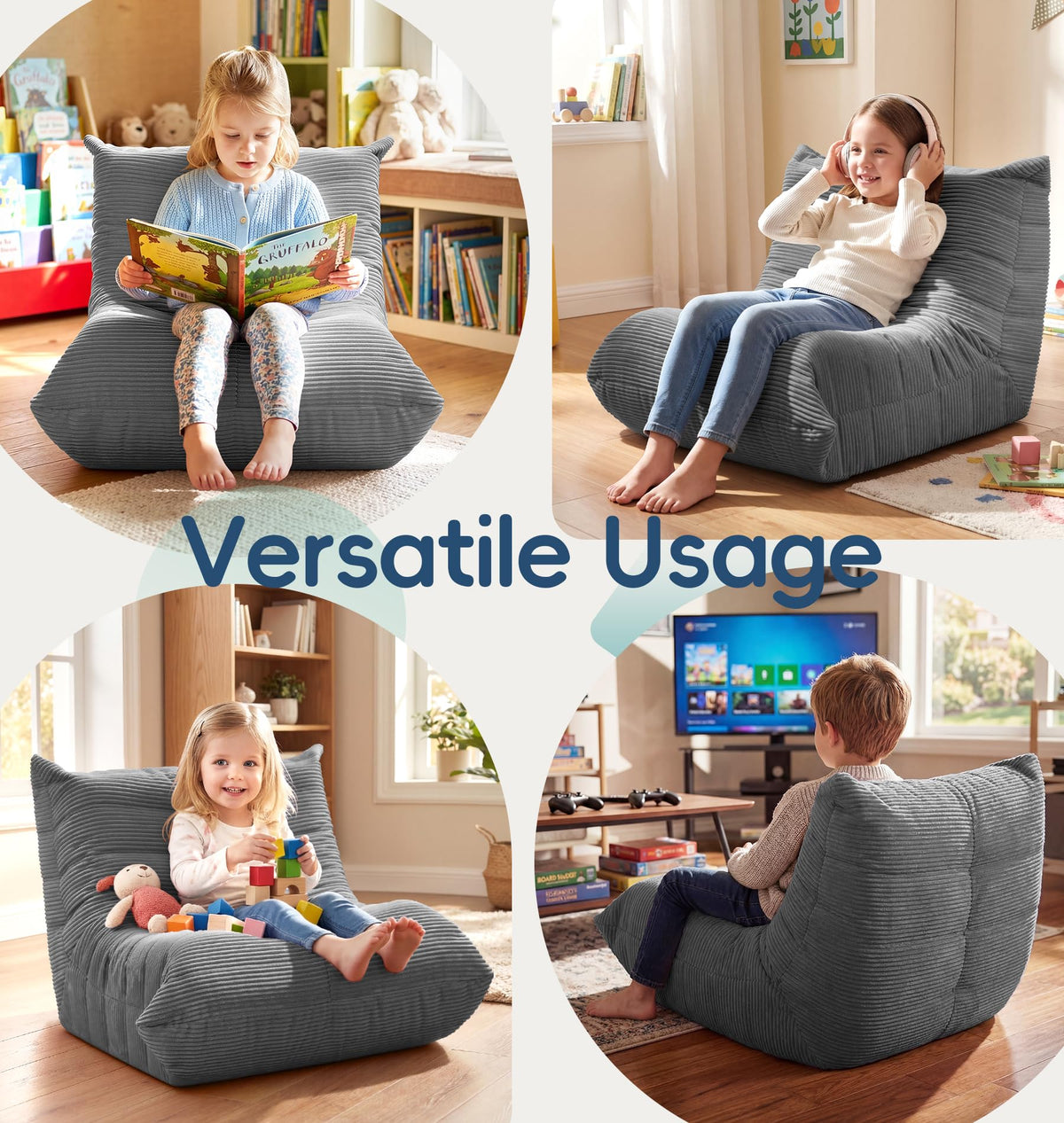Hobestluk Big Bean Bag Chairs for Adults Fireside BeanBag Couch Togo Sofa