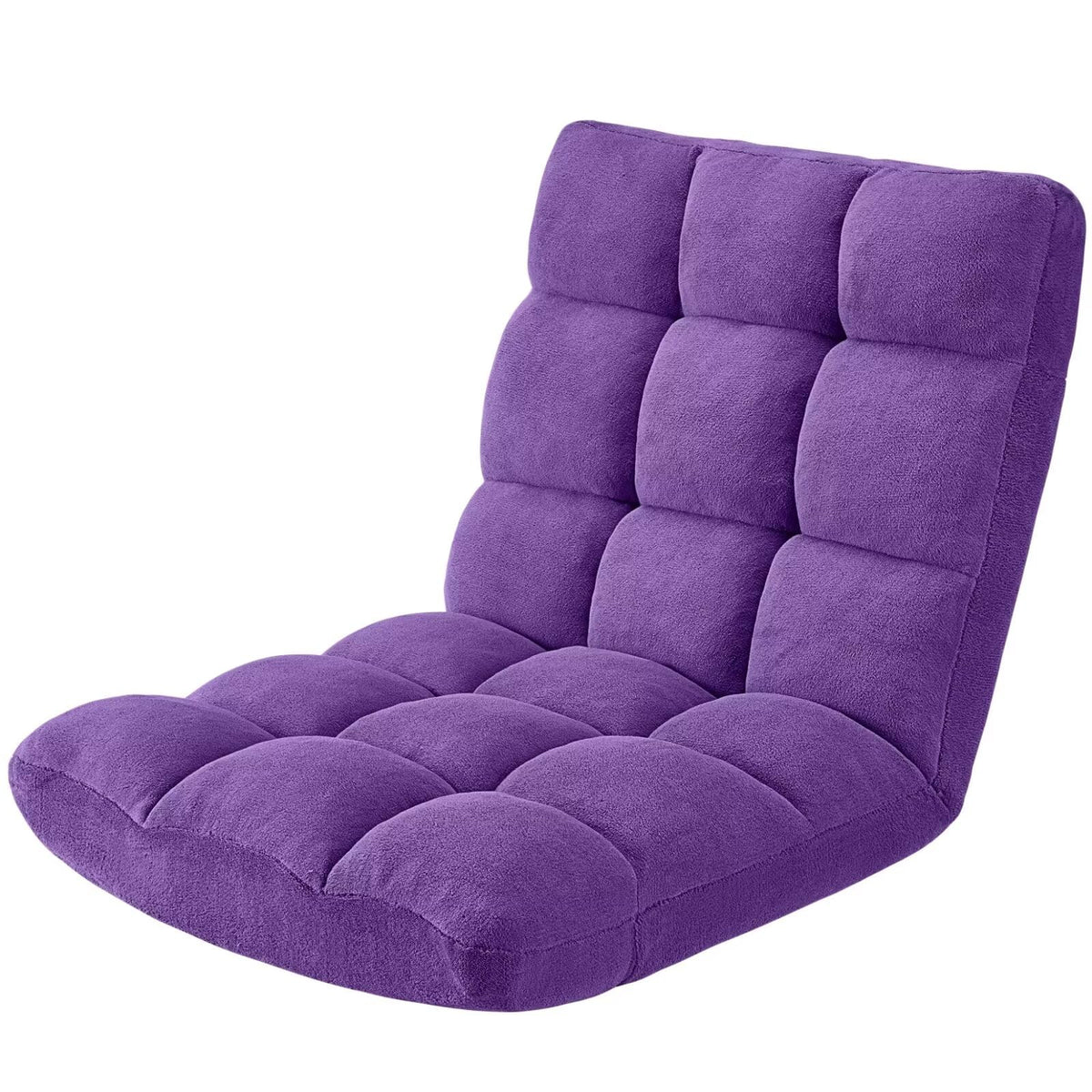 Folding Floor Gaming Chair 14-Poistion Cushioned Adjustable Floor Lazy Sofa Chair w/Breathable Cotton & Skin-Friendly Velvet for Adults & Kids Perfect for Reading Gaming Meditating, Darkblue