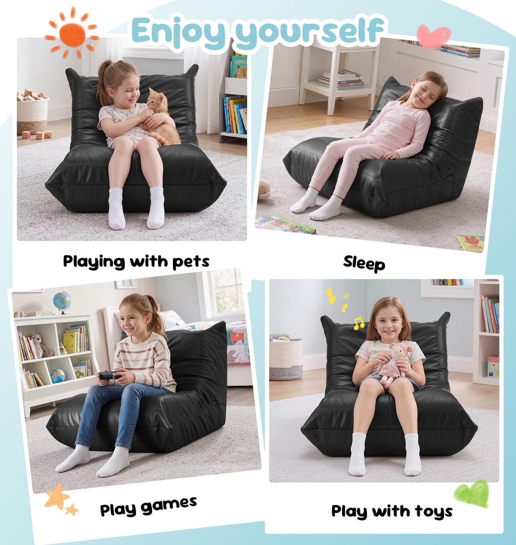 Hobestluk Bean Bag Chair Adult Leather Togo Chair Memory Foam Living Room