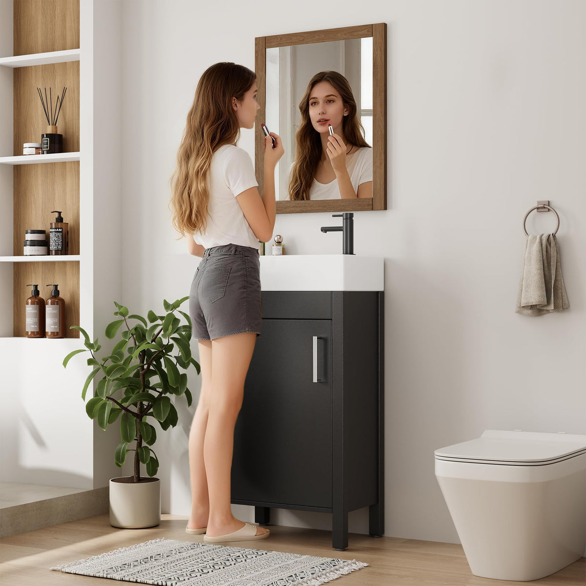 Garvee 24" Bathroom Vanity with Sink, Freestanding Bathroom Cabinet