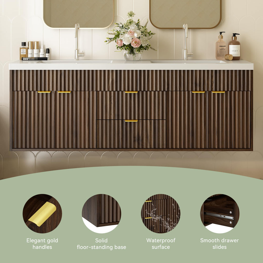 36" Bathroom Vanity with Sink Modern Oak
