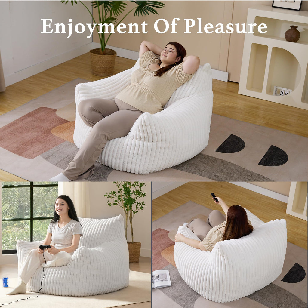 3-in-1 Giant Bean Bag Chair for Adults & Kids, Convertible Floor Sofa to Mattress, Memory Foam Beanbag Chair with Washable Cover, Multi Functional Lounge Couch for Bedroom, Living Room (Dark Grey)