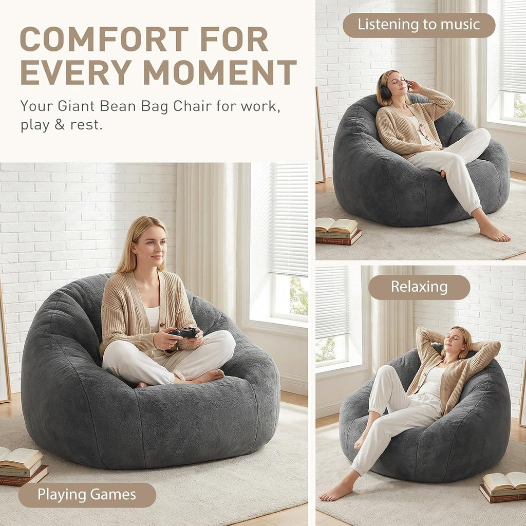 HUGHEAVEN Max Giant Bean Bag Chair, Bean Bag Sofa for Adults & Teens