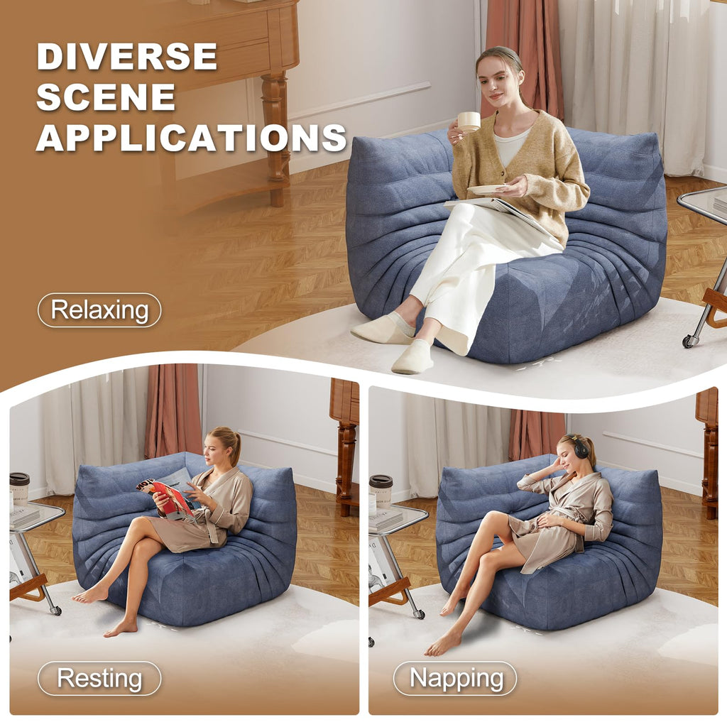 Bean Bag Chair for Adults, Memory Foam Bean Bag Sofa with Waterproof Fabric