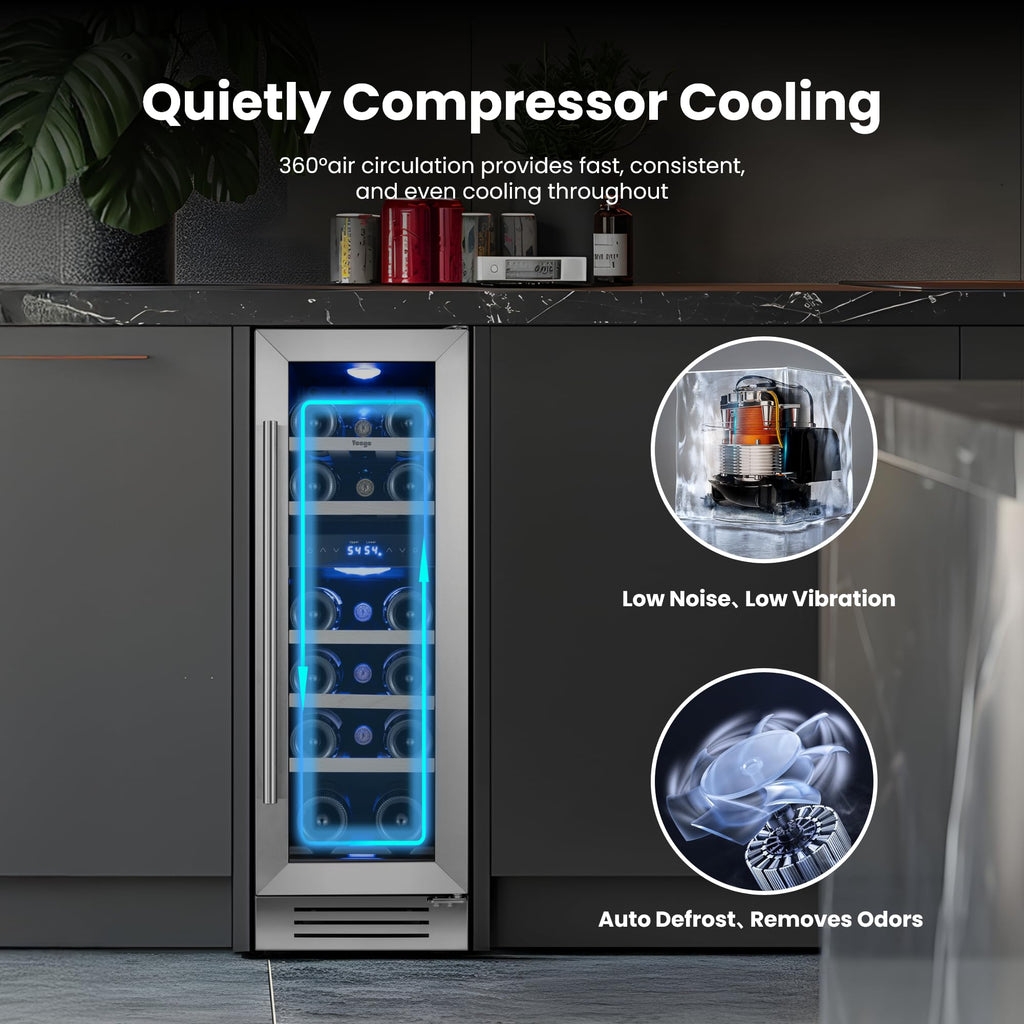 Yeego 30 Inch Wine and Beverage Refrigerator with 80 Can and 33 Bottle