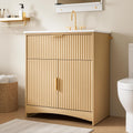 Amada 30 inch Bathroom Vanity with Ceramic Sink and Storage, Natural Oak