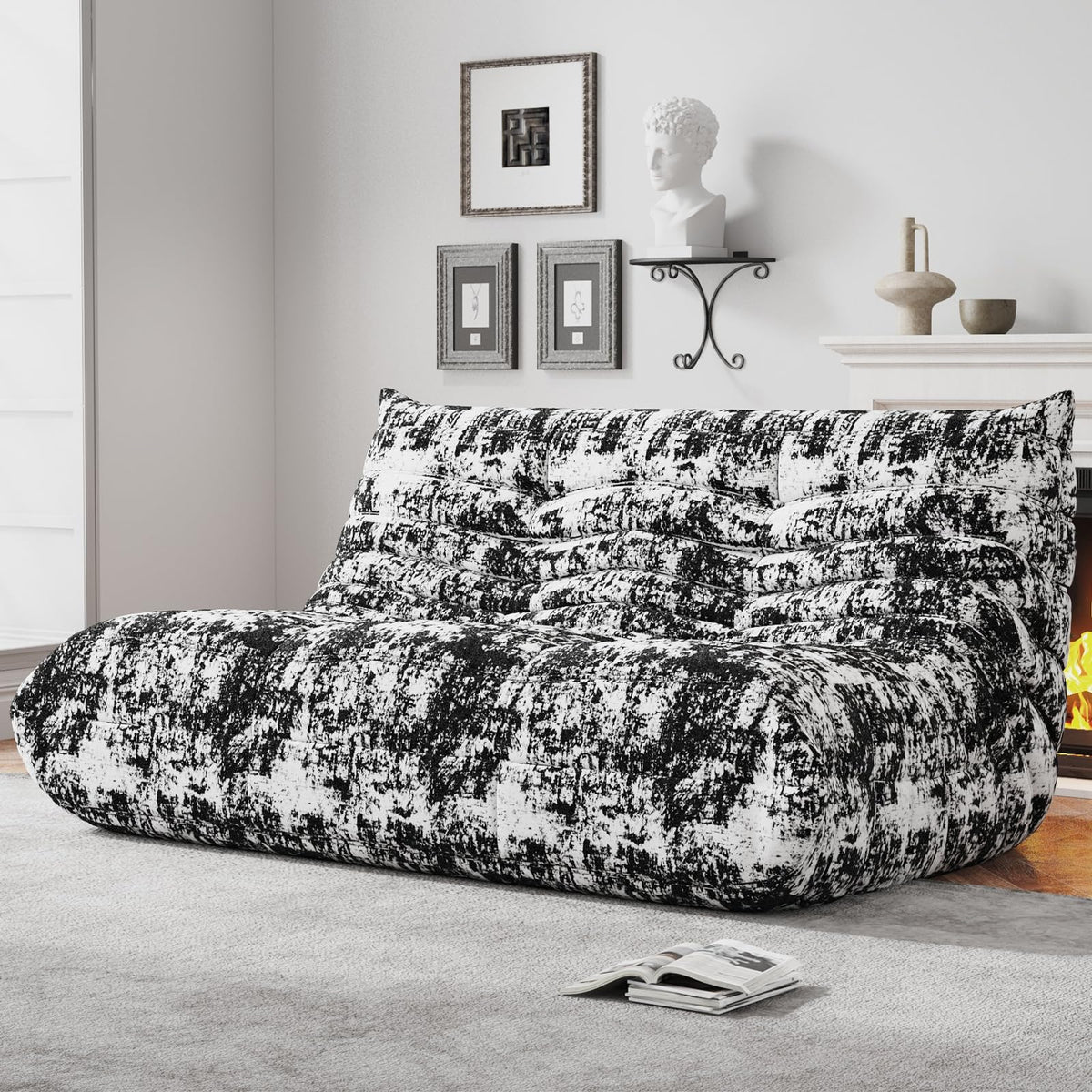 WHGBJA Giant Bean Bag Chair for Adults, Comfy Beanbag with Memory Foam