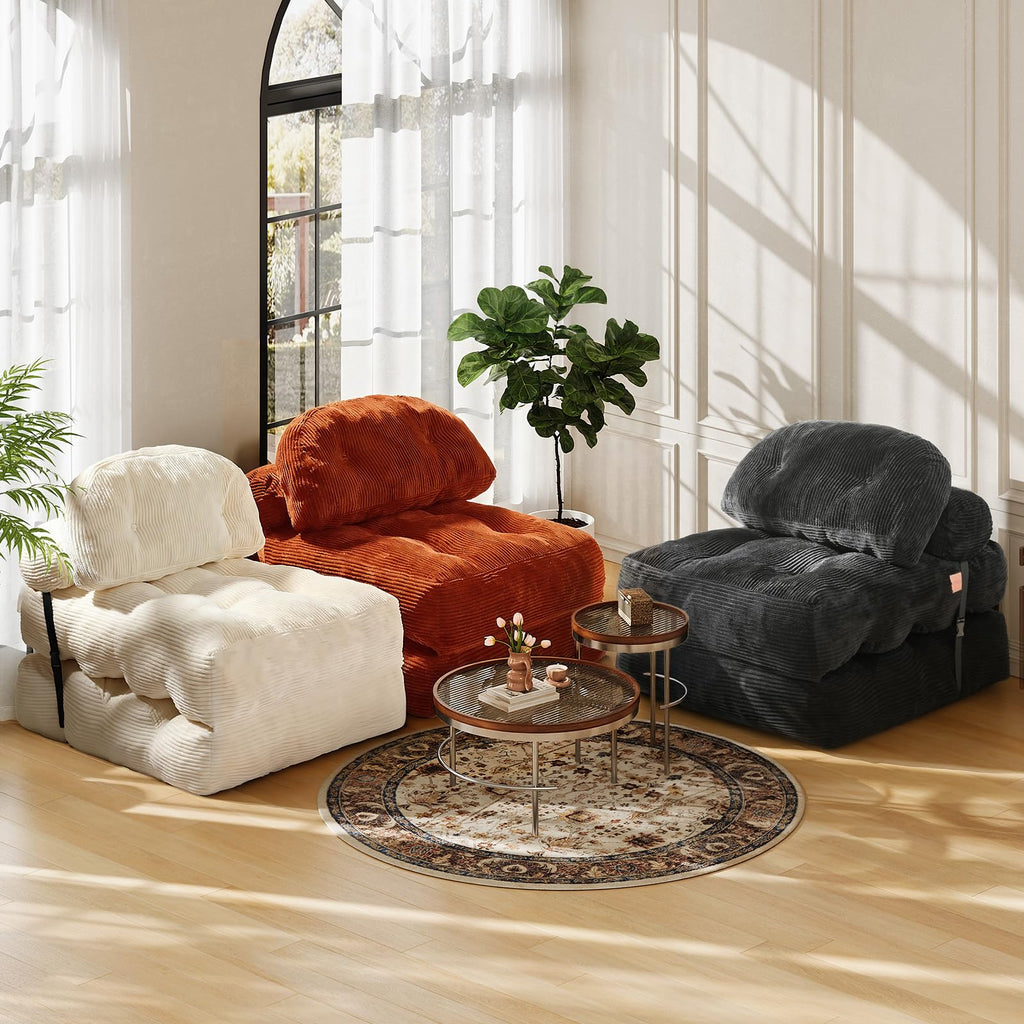 Folding Sofa Bed, Convertible Sleeper Chair with Back Support and Pillow