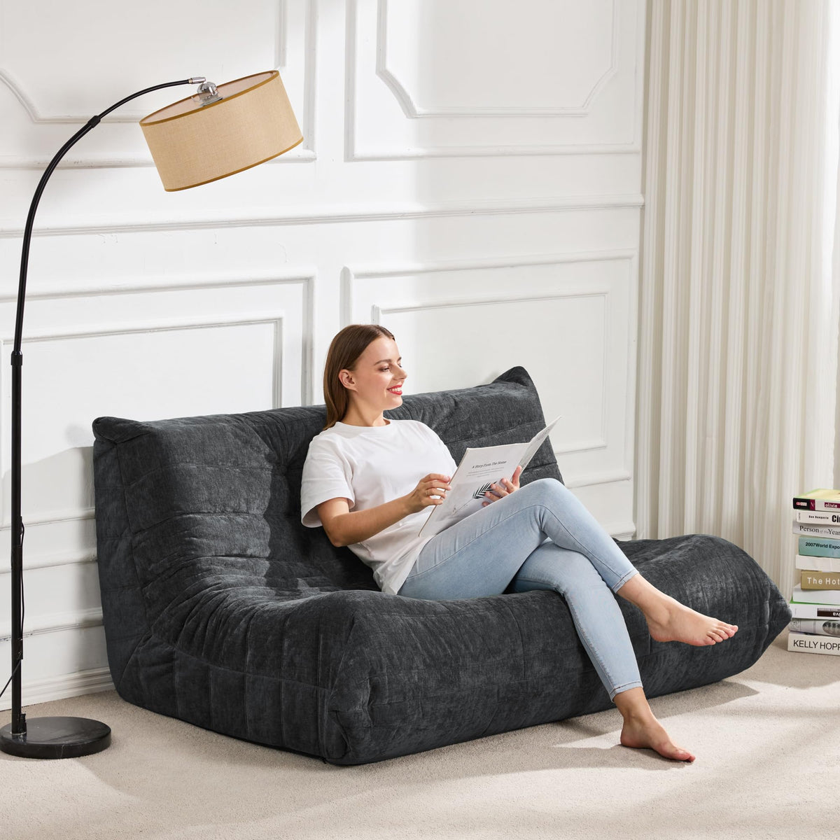 Hobestluk Big Bean Bag Chairs for Adults Fireside BeanBag Couch Togo Sofa