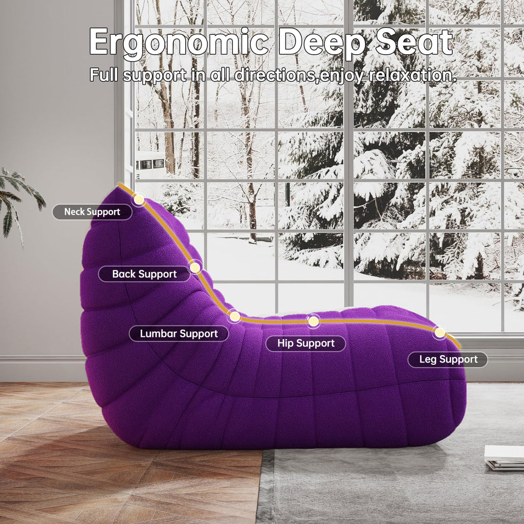 WHGBJA Giant Bean Bag Chair for Adults, Comfy Beanbag with Memory Foam