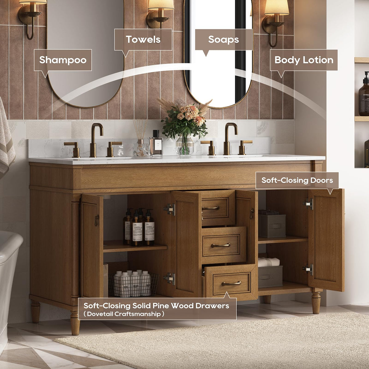 48 Inch Bathroom Vanity with Sink, Fully Assembled, Green