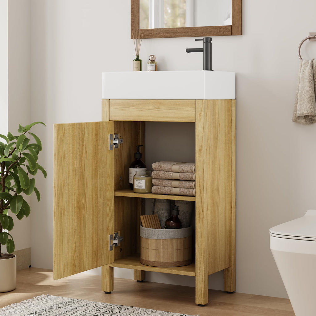 Garvee 24" Bathroom Vanity with Sink, Freestanding Bathroom Cabinet