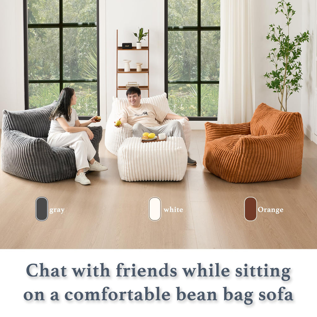 3-in-1 Giant Bean Bag Chair for Adults & Kids, Convertible Floor Sofa to Mattress, Memory Foam Beanbag Chair with Washable Cover, Multi Functional Lounge Couch for Bedroom, Living Room (Dark Grey)