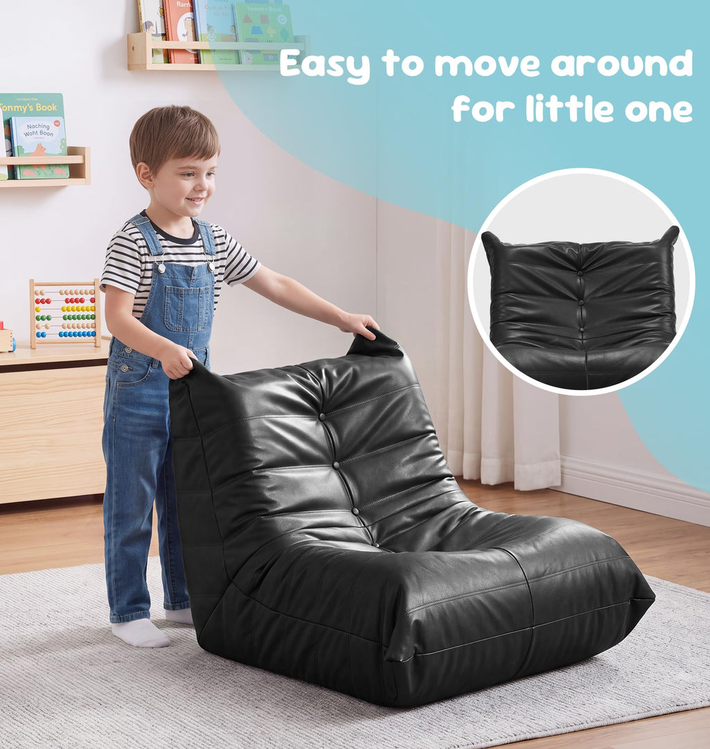 Hobestluk Bean Bag Chair Adult Leather Togo Chair Memory Foam Living Room