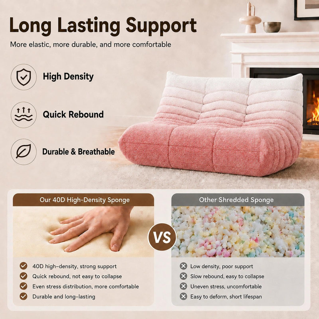 WHGBJA Giant Bean Bag Chair for Adults, Comfy Beanbag with Memory Foam
