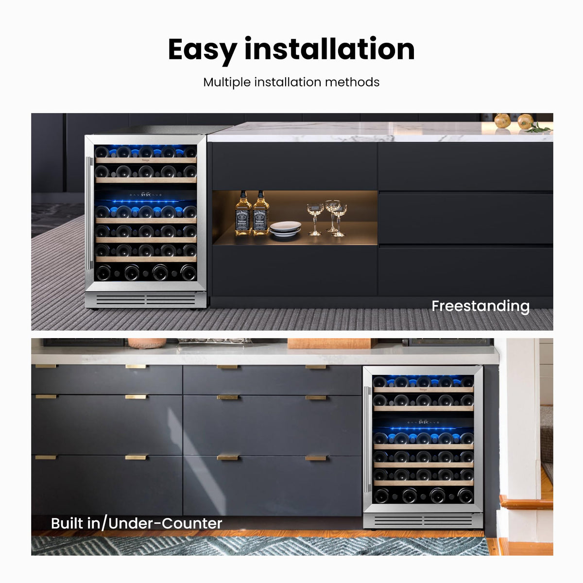 Yeego 30 Inch Wine and Beverage Refrigerator with 80 Can and 33 Bottle