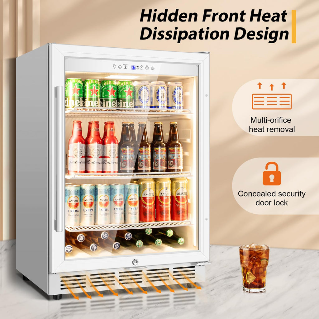 Tylza 24" Dual Zone Wine and Beverage Cooler Quiet Compressor