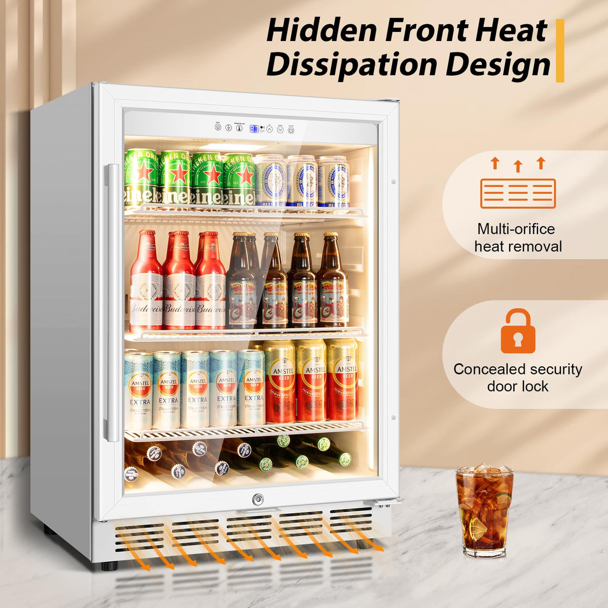 Tylza 24" Dual Zone Wine and Beverage Cooler Quiet Compressor