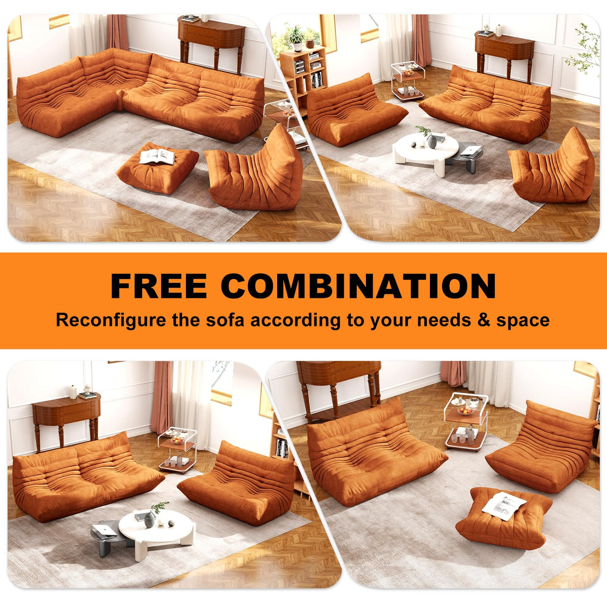 Bean Bag Chair for Adults, Memory Foam Bean Bag Sofa with Waterproof Fabric