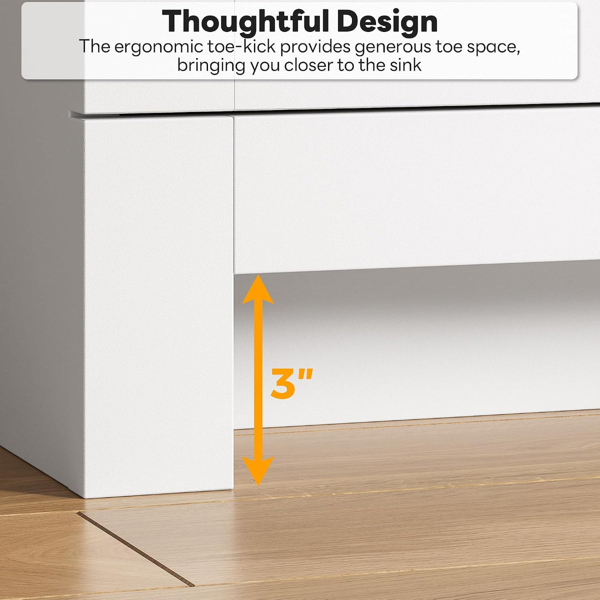 LIKIMIO 36" Bathroom Vanity with Sink, 1 Soft-Close Drawer & 2 Doors, White